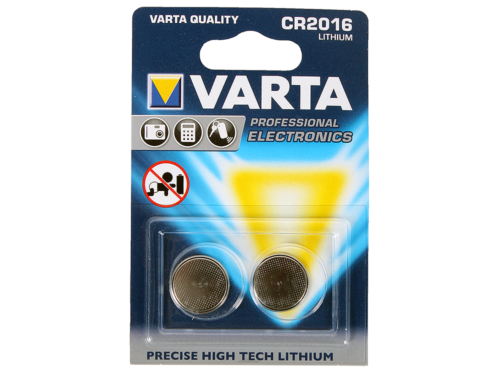 Элемент питания varta electronics cr 2016 блистер 2 06016101402