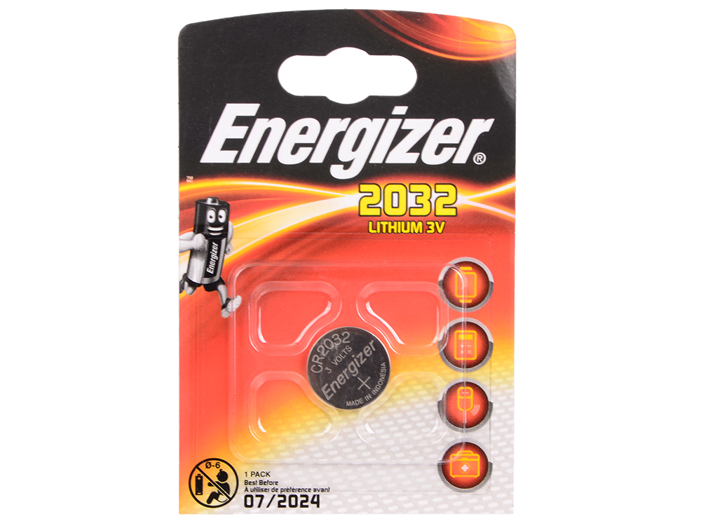 Батарейки Energizer 637181, Classic, CR2032/DL2032 (2032), lithium, PIP 1 шт.