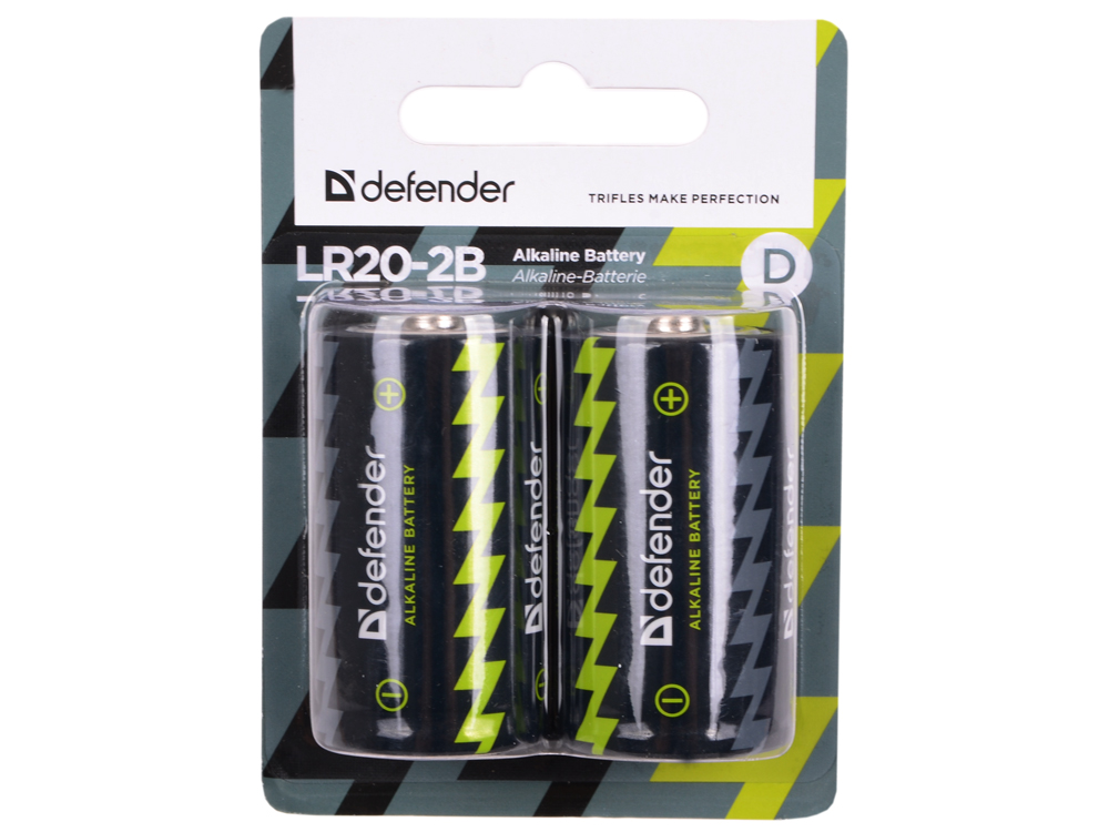 Батарейки Defender LR20-2B 2шт 56022