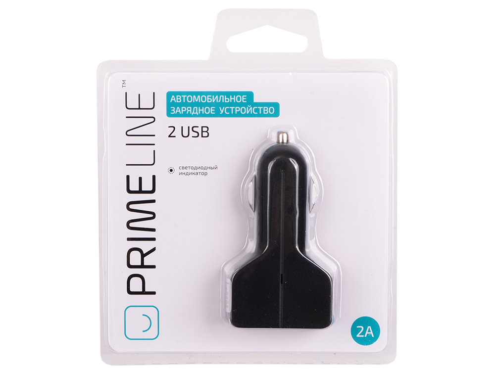 Автомобильное зарядное устройство Prime Line 2211 2 USB, 2.1A, черный