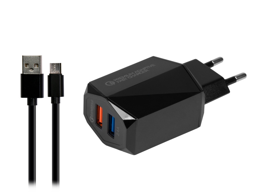 Универсальное зарядное устройство Jet.A UC-S23 черный 2USB: QC3.0+2.4А, кабель microUSB
Универсальное зарядное устройство Jet.A UC-S23 черный 2USB: QC3.0+2.4А, кабель microUSB