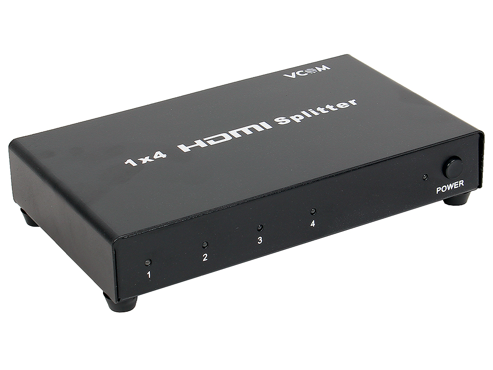 Разветвитель HDMI Spliitter 1=)4 3D Full-HD VCOM 1.4v [VDS8040D] каскадируемый сплиттер на 4 монитора/телевизора