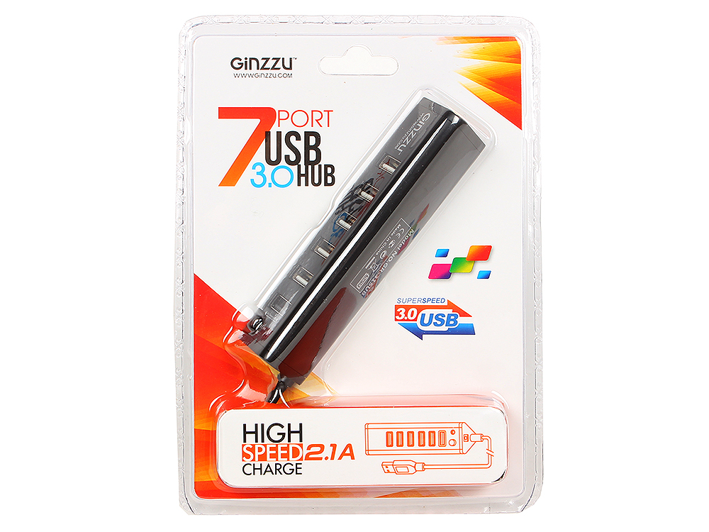 Концентратор usb 3.0/2.0 ginzzu gr-315ub, 7