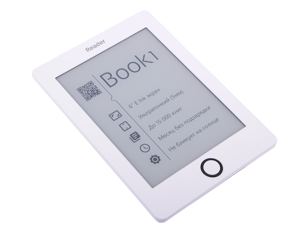 Электронная книга Reader Book 1 6" E-ink HD Pearl 1024x758 1Ghz 256Mb/4Gb белый