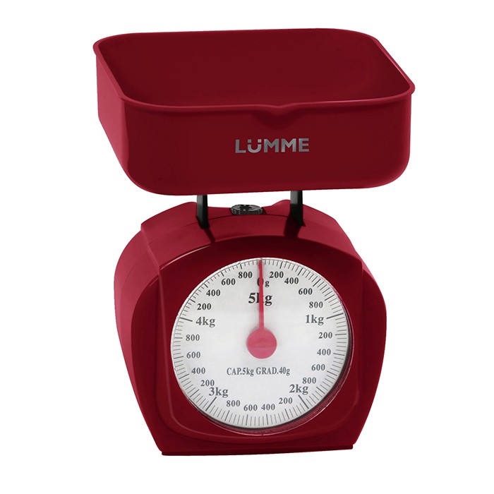 Механические кухонные весы LUMME LU-1302 красный гранат