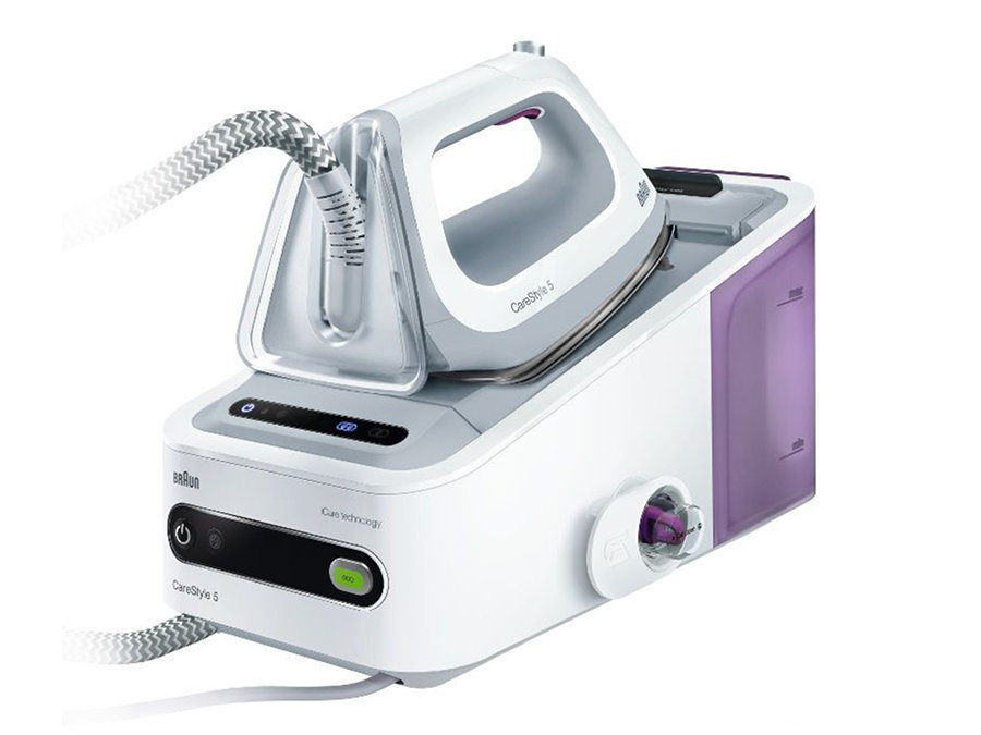 Утюг с парогенератором Braun IS 5043 WH, 2400Вт, подошва Eloxal 3D BackGlide, подача пара 120г/мин, режим Эко, автооткл, противокапля, белый/сиреневый Утюг с парогенератором Braun IS 5043 WH, 2400Вт, подошва Eloxal 3D BackGlide, подача пара 120г/мин, режим Эко, автооткл, противокапля, белый/сиреневый