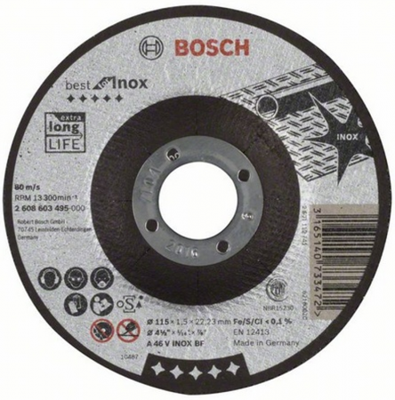 Круг отр. BOSCH Best for Inox 115x1,5x22, выпуклый (2.608.603.495) по нержавеющей стали
Круг отр. BOSCH Best for Inox 115x1,5x22, выпуклый (2.608.603.495) по нержавеющей стали