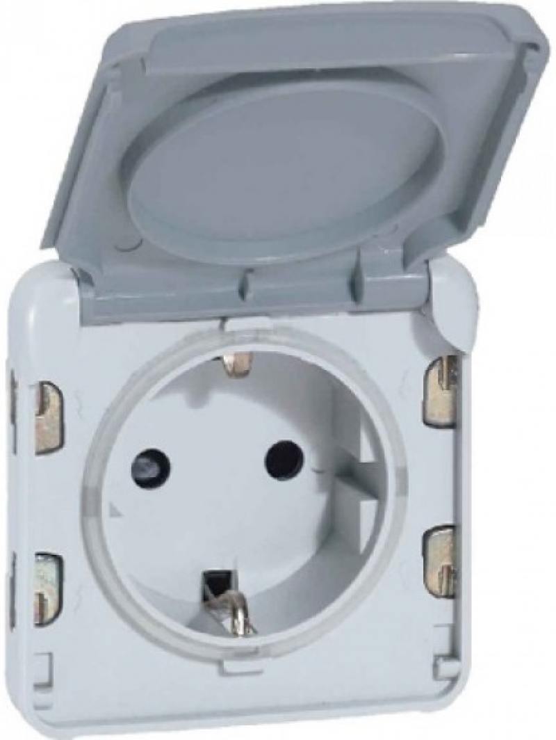 Розетка legrand plexo 2к+з нем. ст. безвинтовые зажимы