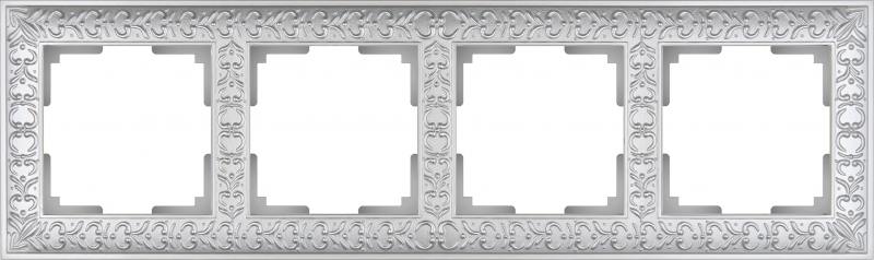 Рамка antik на 4 поста жемчужный wl07-frame-04 4690389063527