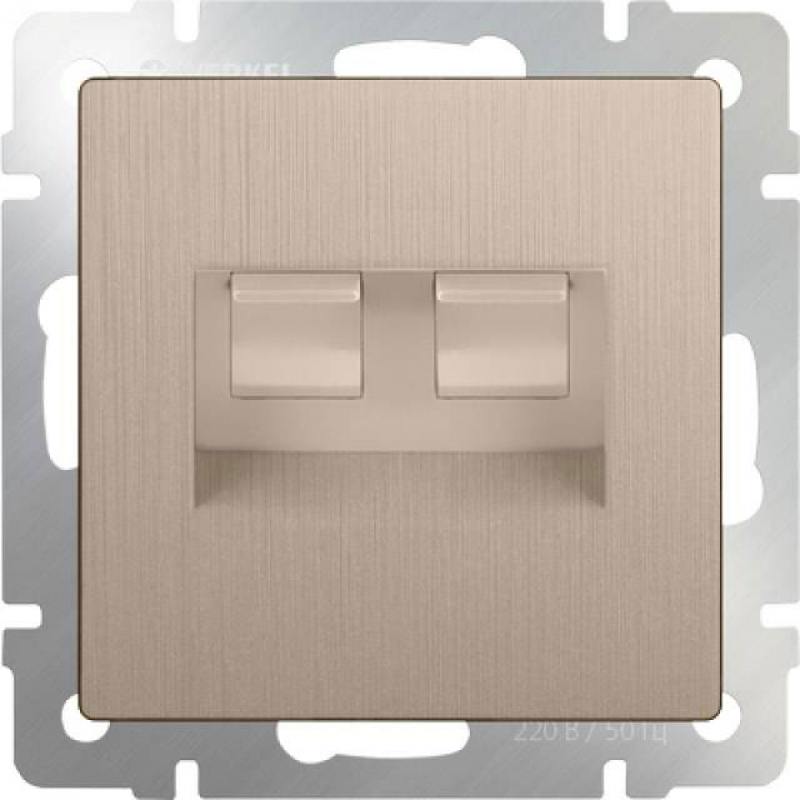 Розетка телефонная RJ-11 и Ethernet RJ-45 шампань рифленая WL10-RJ11-45 4690389085222
Розетка телефонная RJ-11 и Ethernet RJ-45 шампань рифленая WL10-RJ11-45 4690389085222
