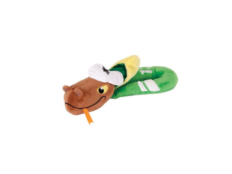 Мягкая игрушка змейка Gulliver Змей Рэпер 23 см зеленый коричневый желтый плюш синтепон