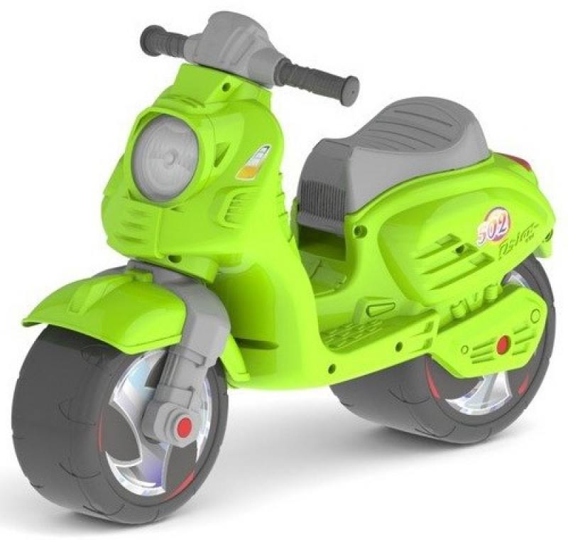 Каталка-мотоцикл двухколёсный RT Скутер зеленый ОР502