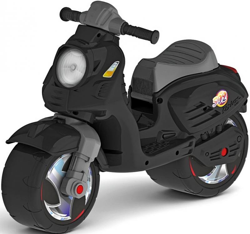 Каталка-мотоцикл двухколёсный RT Скутер черный ОР502