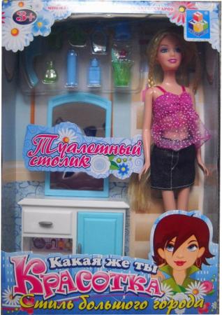 Набор мебели 1Toy туалетный столик с куклой - Красотка Т54490