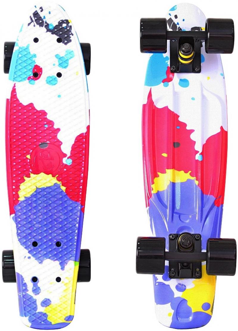 Скейтборд y-scoo fishskateboard print 22 rt винил 56,6х15 с сумкой splatter 401g-sp