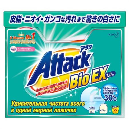Attack bioex концентрированный универсальный стиральный порошок 1 кг