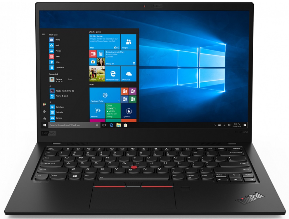 

Ноутбук Lenovo ThinkPad X1 Carbon Gen 7 (20QD0037RT) Core i7 8565U (1.8) / 16Gb / 512Gb SSD / 14" FHD IPS / UHD Graphics 620 / Win 10 Pro / Black