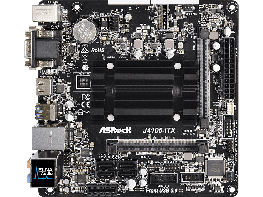 

Материнская плата ASRock J4105-ITX (Intel J4105, SODIMM 2*DDR4, PCI-E1x, D-Sub, DVI, HDMI, SATA III, M.2, GB Lan, USB 3.1, mini-ITX Retail)