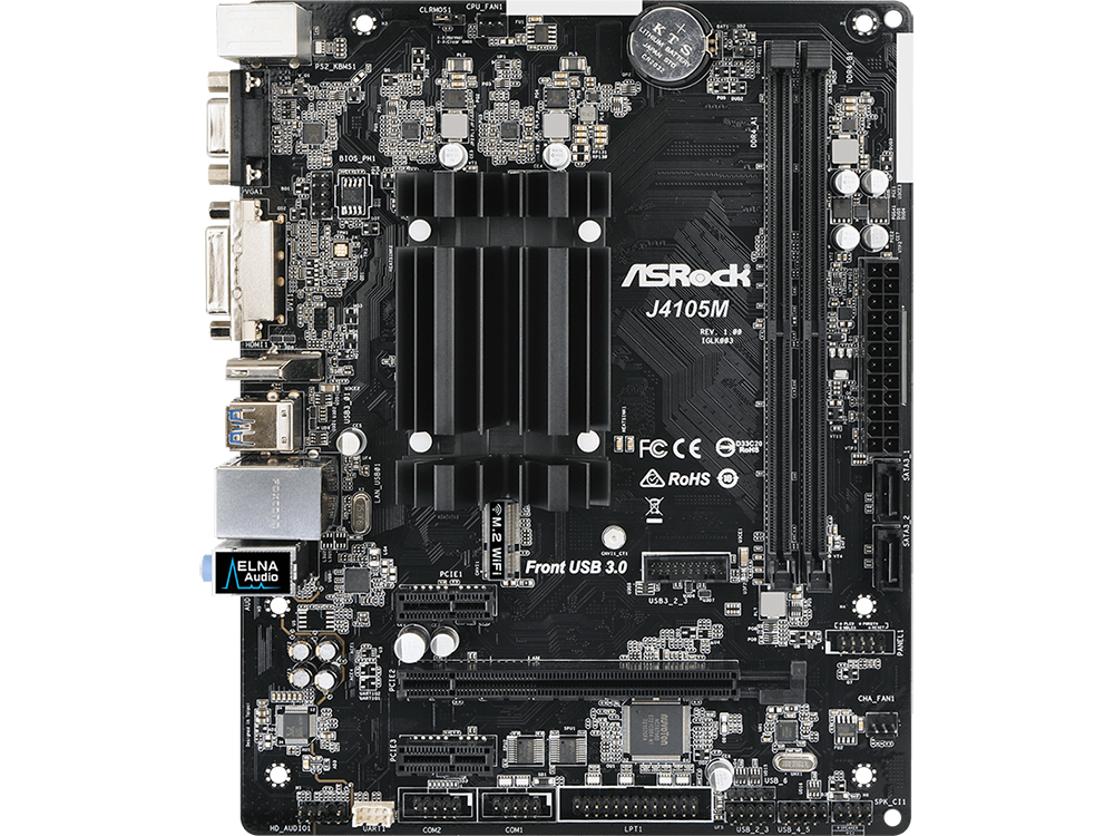 

Материнская плата ASRock J4105M (Intel J4105, DIMM 2*DDR4, PCI-E16x, 2*PCI-E1x, D-Sub, DVI, HDMI, SATA III, M.2, GB Lan, USB 3.1, micro-ATX Retail)