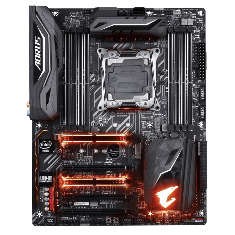

Мат. плата GIGABYTE X299 AORUS Gaming 3 S2066, X299, 8*DDR4, 2*PCI-E16x, SATA III+RAID, M.2, GB Lan, USB3.1, ATX, Retail