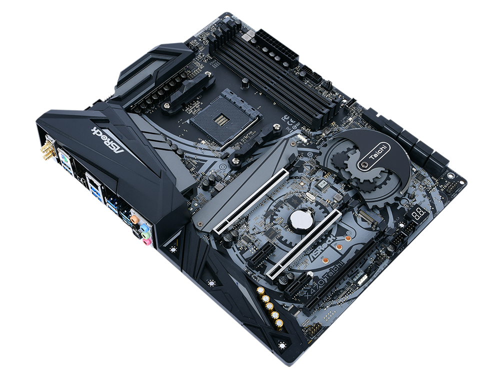 

Материнская плата ASRock X470 TAICHI (SAM4, AMD X470, 4xDDR4, 3xPCI-Ex16, 2xPCI-Ex1, HDMI, SATAIII+RAID, M.2, GB Lan, Wi-Fi+Bt, USB3.1, ATX, Retail)