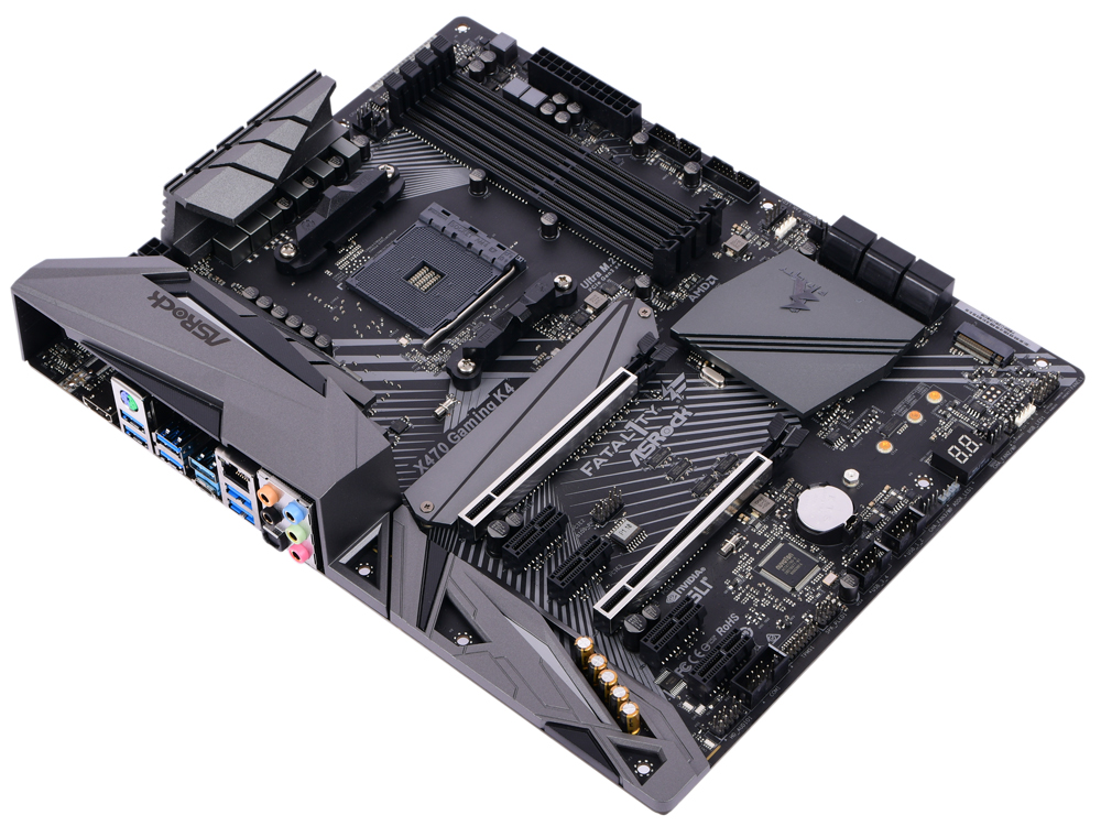 

Материнская плата ASRock X470 GAMING K4 (SAM4, AMD X470, 4xDDR4, 2xPCI-Ex16, 4xPCI-Ex1, HDMI, SATAIII+RAID, M.2, GB Lan, USB3.1, ATX, Retail)