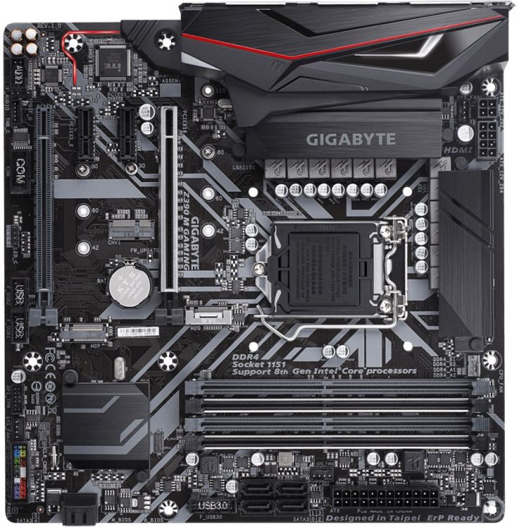 Материнская плата GIGABYTE Z390 M GAMING (S1151, Z390, 4xDDR4, 2xPCI-Ex16, 2xPCI-Ex1, DVI, HDMI, SATA III+RAID, M.2, GB Lan, USB3.1, mATX, Retail) Материнская плата GIGABYTE Z390 M GAMING (S1151, Z390, 4xDDR4, 2xPCI-Ex16, 2xPCI-Ex1, DVI, HDMI, SATA III+RAID, M.2, GB Lan, USB3.1, mATX, Retail)