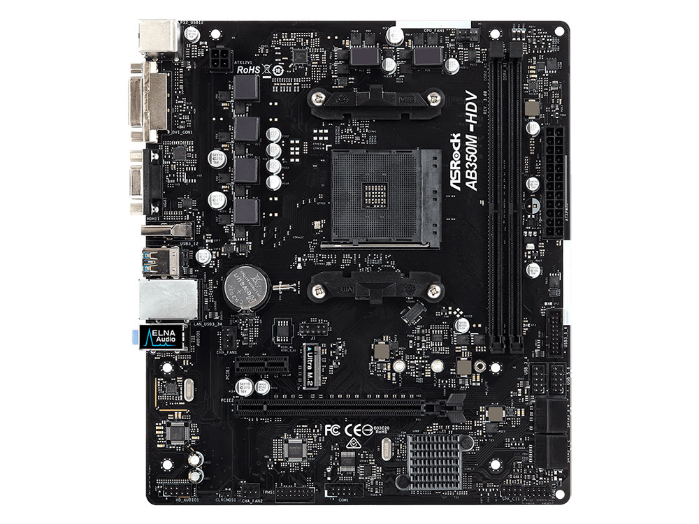 Материнская плата ASRock AB350M-HDV R3.0 (AM4, AMD B350, 2xDDR4, PCI-Ex16, PCI-Ex1, HDMI, D-Sub, DVI, SATAIII+RAID, M.2, GB Lan, USB3.1, mATX, Retail) Материнская плата ASRock AB350M-HDV R3.0 (AM4, AMD B350, 2xDDR4, PCI-Ex16, PCI-Ex1, HDMI, D-Sub, DVI, SATAIII+RAID, M.2, GB Lan, USB3.1, mATX, Retail)