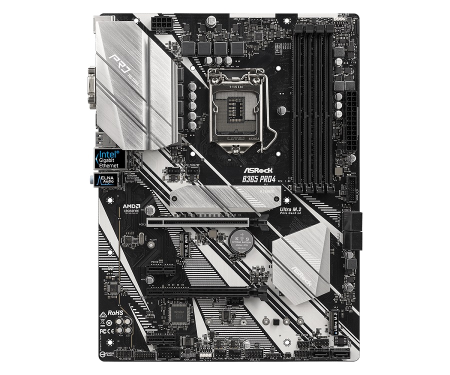 Материнская плата ASRock B365 PRO4 S1151, iB365, 4xDDR4, 2xPCI-Ex16, 2xPCI-Ex1, D-SUB, DVI, HDMI, SATA III+RAID, M.2, GB Lan, USB3.1, ATX