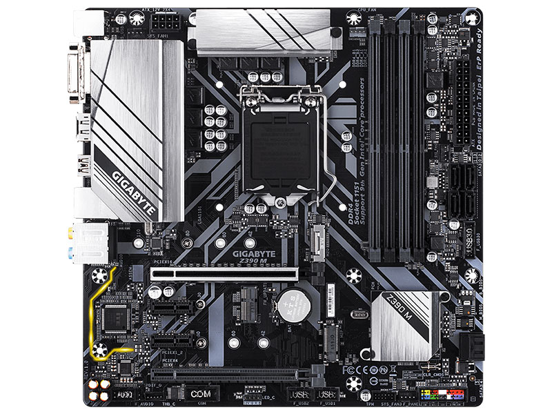 

Материнская плата GIGABYTE Z390 M S1151v2, Z390, 4xDDR4, 2xPCI-Ex16, 2xPCI-Ex1, DVI, HDMI, SATA III+RAID, M.2, GB Lan, USB3.1, mATX, Retail