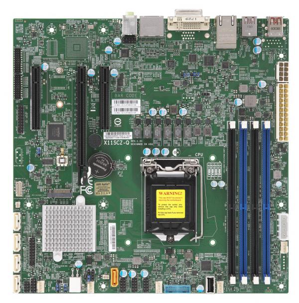 

Материнская плата SuperMicro X11SCZ Q Intel Core i7/i5/i3 CPU, 1x H4 (LGA 1151), 2 RJ45 Gb LAN ports, 4x COM ports, 1 PCI E 3.0 x16, 2 PCI E 3.0 x4 (i