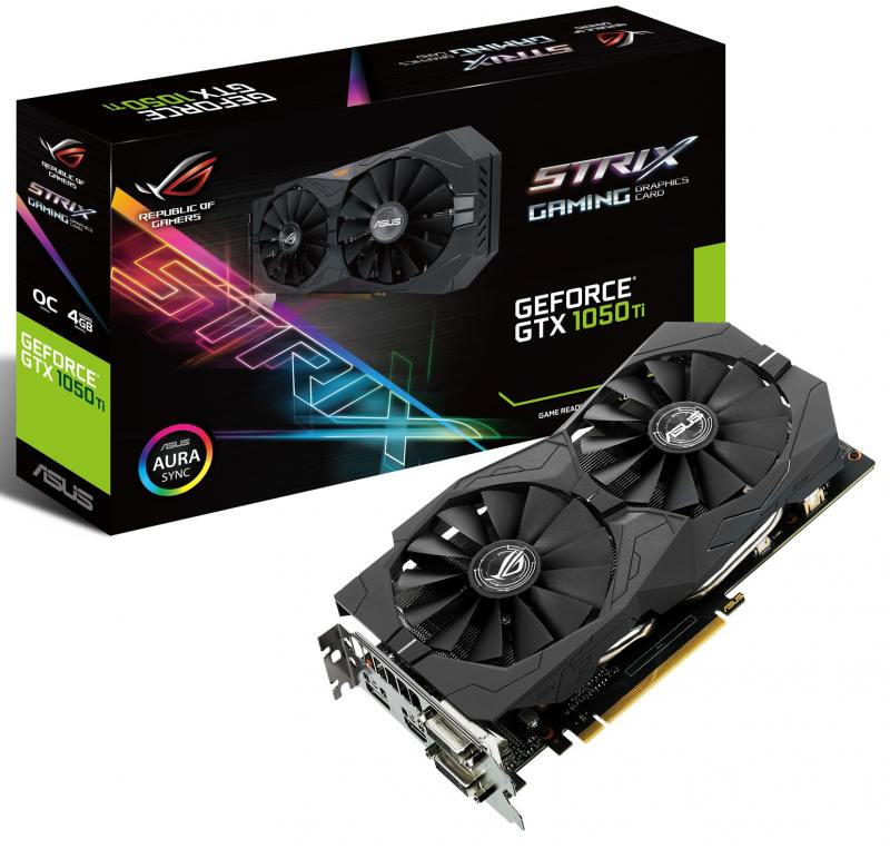 Видеокарта ASUS GeForce GTX1050Ti STRIX-GTX1050TI-4G-GAMING 4GB 1290 MHz NVIDIA GTX1050Ti/GDDR5 7008MHz/128bit/PCI-E/2xDVI, HDMI, DP