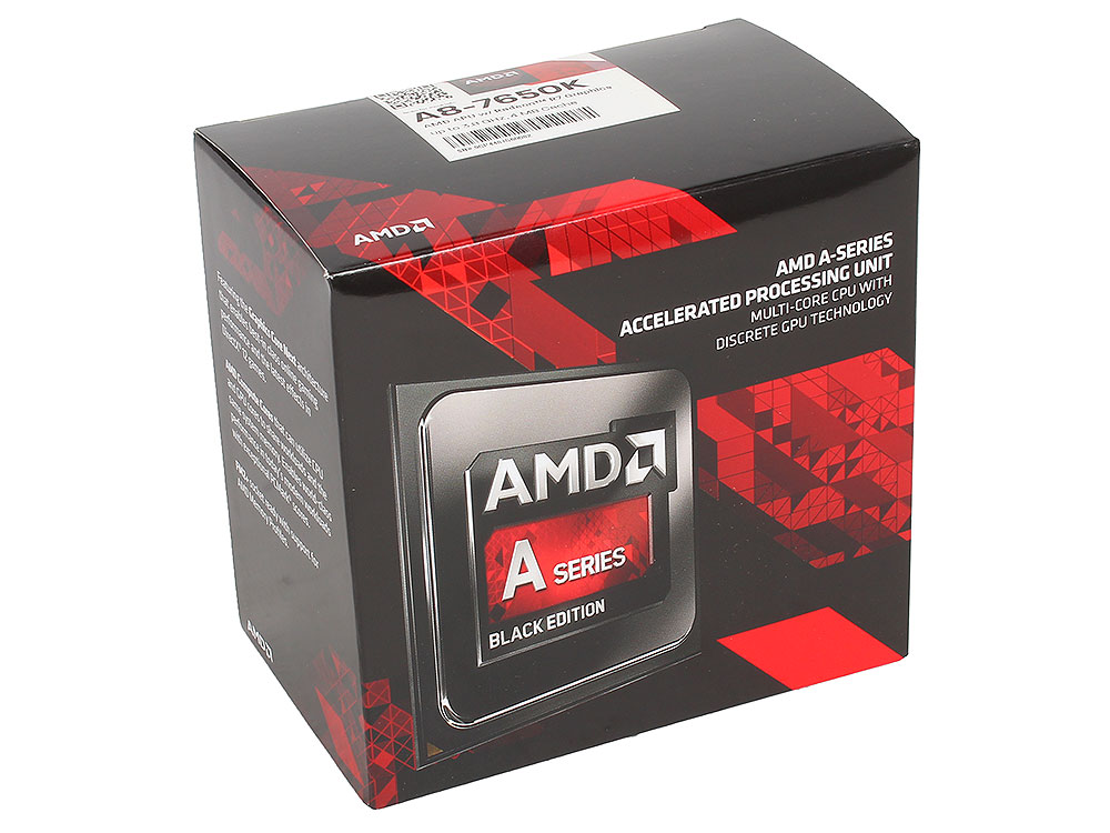 

Процессор AMD A8 7650K BOX 95W, 4core, 3.8Gh(Max), 4MB(L2-4MB), Kaveri, QC, FM2+ (AD765KXBJASBX)