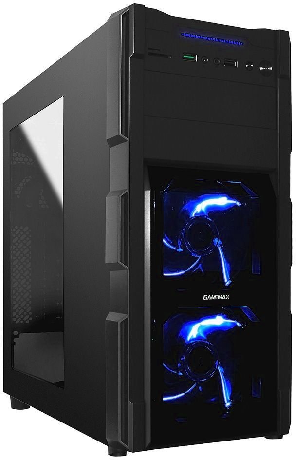 

Корпус ATX GameMax G535-CR Без БП чёрный Blue LED