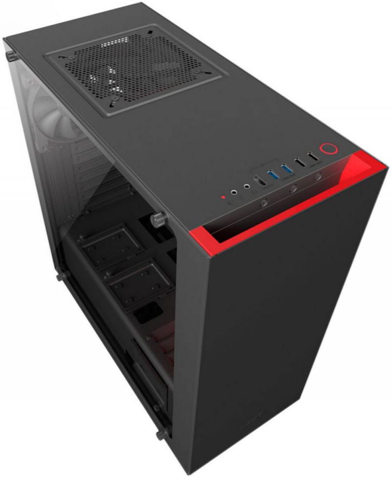 

Корпус ATX NZXT S340 Elite Без БП чёрный красный CA-S340W-B4