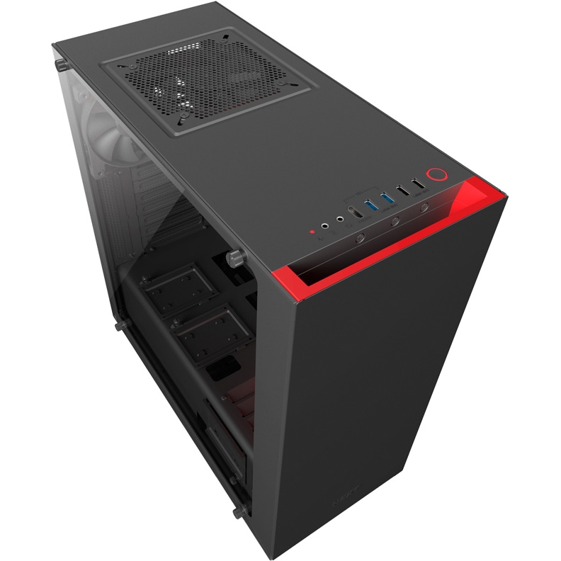

Корпус ATX NZXT S340 Elite Без БП чёрный красный CA-S340W-B3