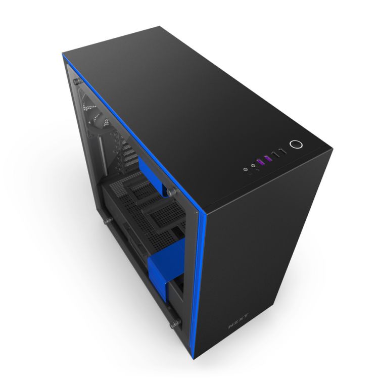 

Корпус ATX NZXT H700i Без БП черный синий CA-H700W-BL