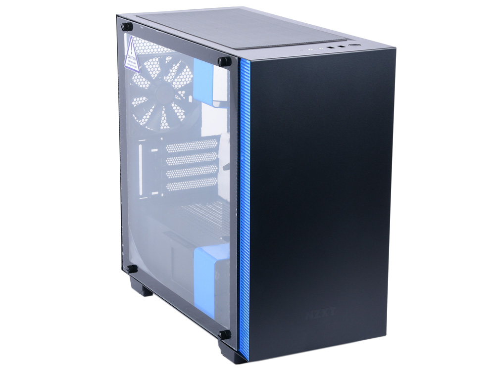 

Корпус microATX NZXT H400I Без БП чёрный синий CA-H400W-BL