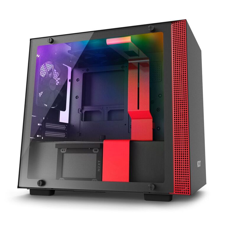 

Корпус Mini-ITX NZXT H200i Без БП чёрный красный CA-H200W-BR