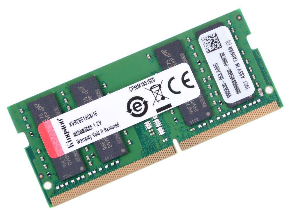 

Оперативная память для ноутбуков Kingston KVR26S19D8/16 SO-DIMM 16GB DDR4 2666MHz SO-DIMM 260-pin/PC-21300/CL19
