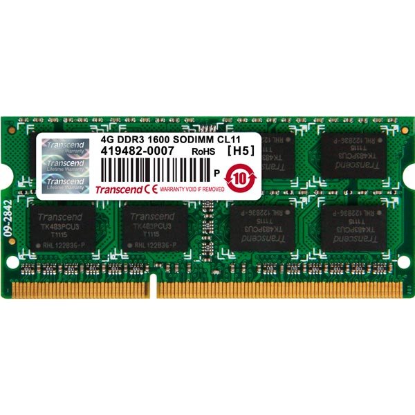 

Оперативная память для ноутбуков Transcend JM1600KSN-4G SO-DIMM 4GB DDR3 1600MHz SO-DIMM 204-pin/PC-12800/CL11