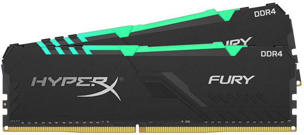 

Оперативная память Kingston HyperX Fury RGB HX424C15FB3AK2/32 DIMM 32GB DDR4 2400MHz DIMM 288-pin/PC-19200/CL15
