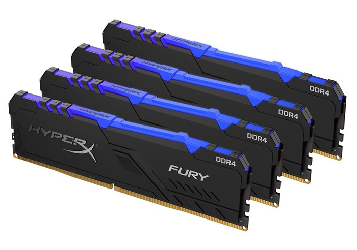 

Оперативная память Kingston HyperX Fury RGB HX426C16FB3AK4/32 DIMM 32GB (4x8Gb) DDR4 2666MHz DIMM 288-pin x 4/PC-21300/CL16