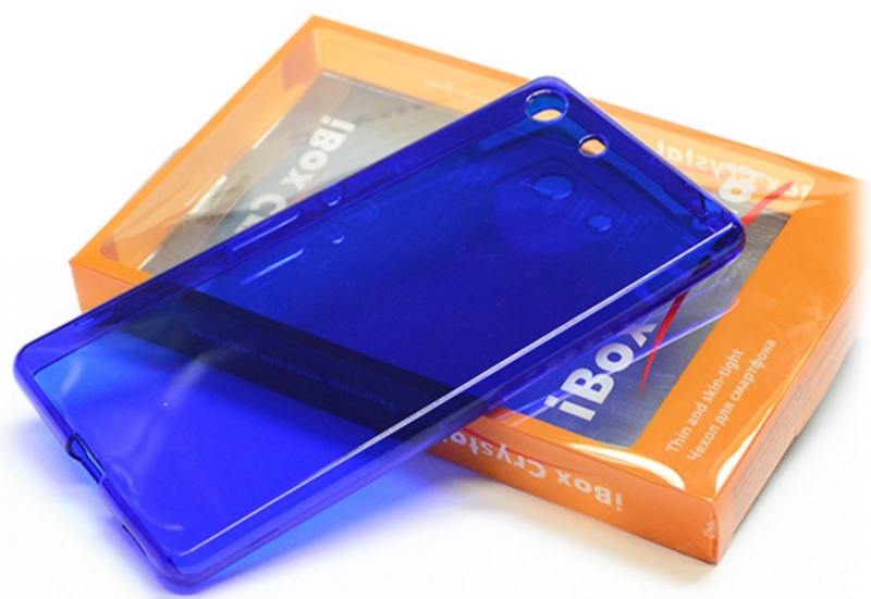 

Чехол-накладка для Sony Xperia M5 iBox Crystal Blue клип-кейс, силикон