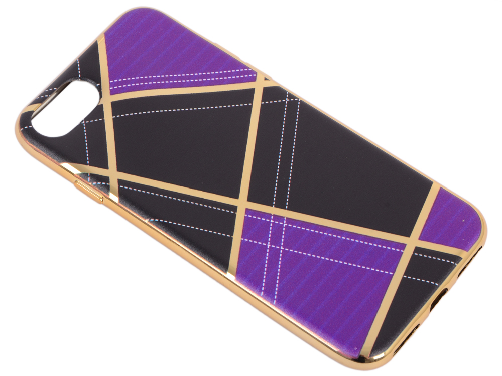 

Силиконовый чехол для iPhone 7 TPU Клетка сиреневая (золотой) 0L-00029569