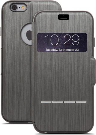 

Чехол Moshi SenseCover для iPhone 6 Plus из кожзаменителя, Цвет: Черный.