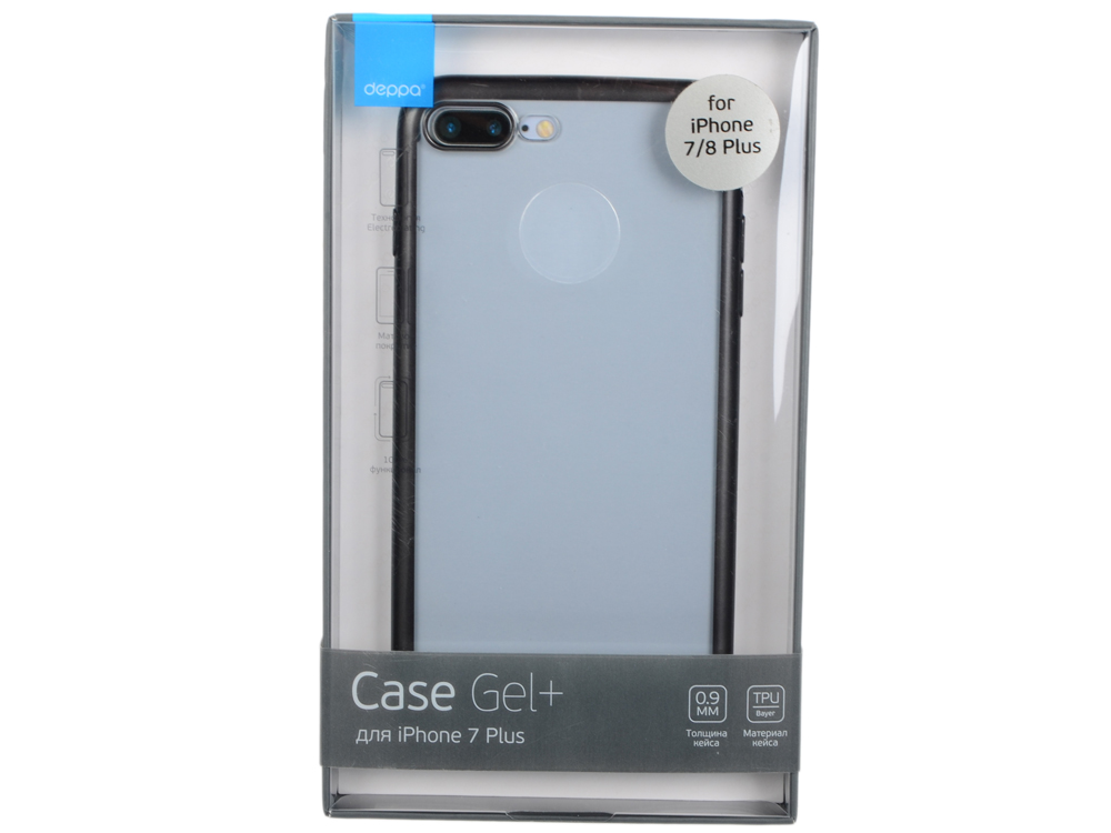

Чехол Deppa Gel Plus Case матовый для Apple iPhone 7 Plus / iPhone 8 Plus, черный, 85286