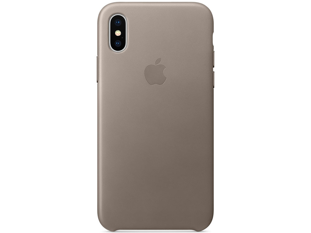 

Накладка Apple "Leather Case" для iPhone X платиново-серый MQT92ZM/A