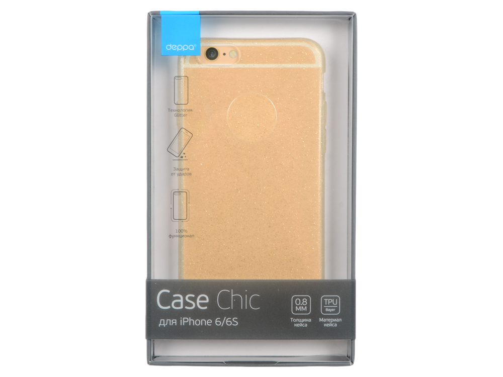 Чехол-накладка для Apple iPhone 6/6S Deppa Chic Case 85294 Gold клип-кейс, полиуретан