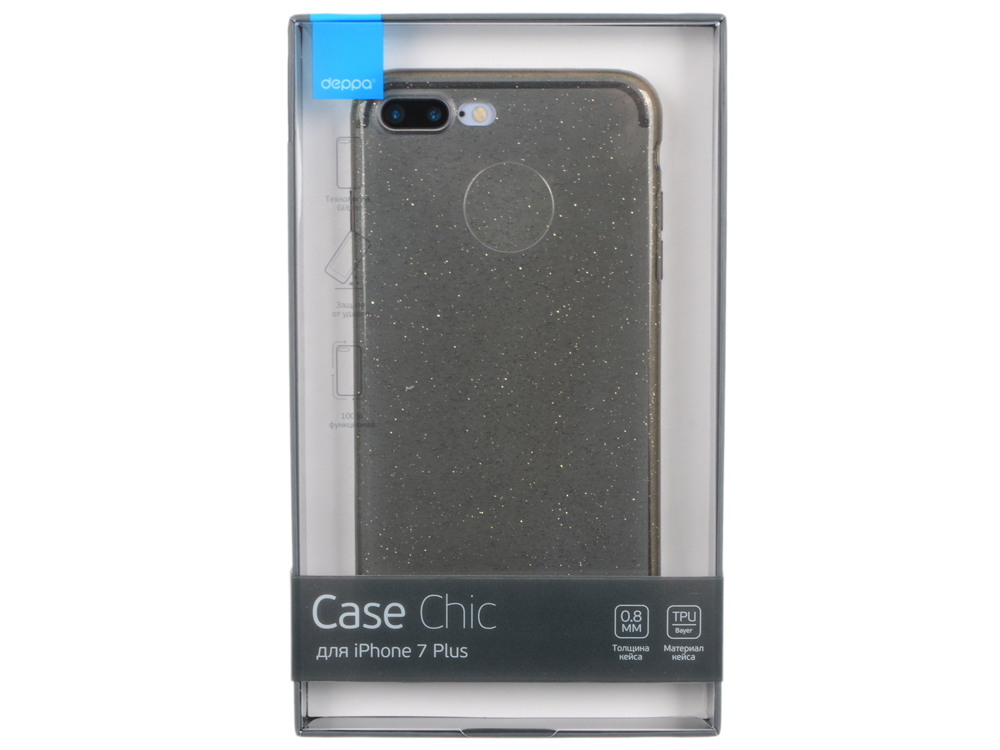 

Чехол-накладка для Apple iPhone 7 Plus / iPhone 8 Plus Deppa Chic Case Black 85301 клип-кейс, полиуретан